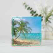 PixDezines Paradise/Tropical Island+sanddollar Kaart (Staand voorkant)