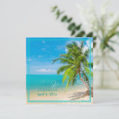 PixDezines Paradise/Tropisch strand/palmbomen Kaart (Staand voorkant)