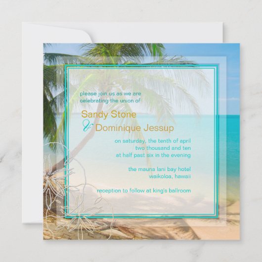 PixDezines Paradise/Tropisch strand/palmbomen Kaart (Achterkant)