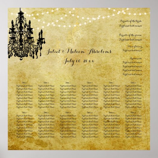 PixDezines parchment/chadeliers/seatgrafiek Poster (Voorkant)