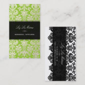 PixDezines parel isabella damast/DIY kleur/matcha Visitekaartje (Voorkant / Achterkant)