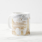 PixDezines PARIJS in FAUX GOLD+MARBLE Koffiemok (Voorkant links)