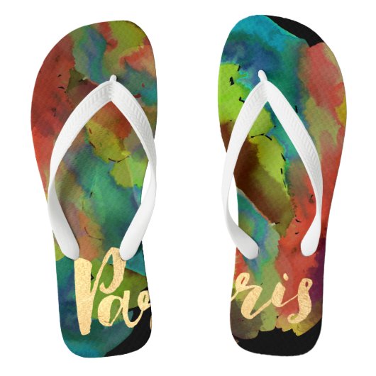 PixDezines parijs/koele aquarel Teenslippers (Voetbed)