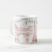 PixDezines PARIS in FAUX ROOS GOLD+MARBLE Koffiemok (Voorkant links)