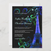 PixDezines Paris La Nuit, eiffeltoren Kaart (Achterkant)