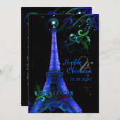 PixDezines Paris La Nuit, eiffeltoren Kaart (Voorkant / Achterkant)