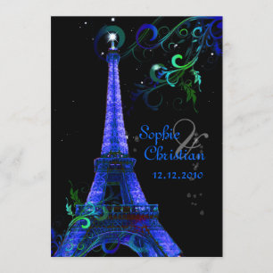 PixDezines Paris La Nuit, eiffeltoren Kaart