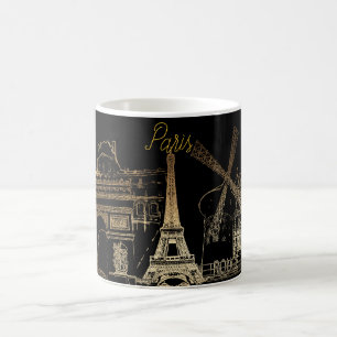 PixDezines Paris la nuit/Gouden Tone Koffiemok
