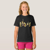 PixDezines paris, neon eiffeltoren T-shirt (Voorkant volledig)