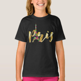 PixDezines paris, neon eiffeltoren T-shirt