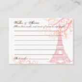 PixDezines PARIS PINK EIFFEL TOWER+WISHES+ADVICE Advieskaart (Achterkant)