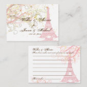 PixDezines PARIS PINK EIFFEL TOWER+WISHES+ADVICE Advieskaart (Voorkant / Achterkant)