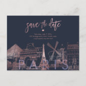 PixDezines/Paris Save the Date/Faux Roos Gold Aankondigingskaart (Voorkant)