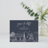 PixDezines/Paris Save the Date/Faux Silver Gold Aankondigingskaart (Staand voorkant)