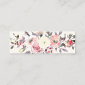 PixDezines Pastel Rozen, Waterverf Web RSVP Mini Visitekaartje (Achterkant)