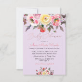 PixDezines Pastel Waterverf Rozen Baby shower Kaart (Voorkant)