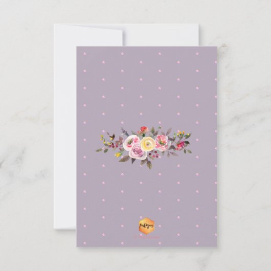 PixDezines Pastel Waterverf Rozen Baby shower Kaart (Achterkant)