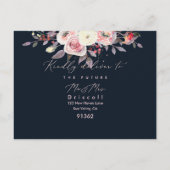 PixDezines Pastel Waterverf Rozen RSVP w meel Uitnodiging Briefkaart (Achterkant)