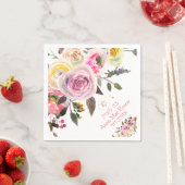 PixDezines Pastelrozen, Roze Bar Mitswa Servet (Insitu)