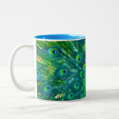 PixDezines pauock/blauwgroen/aqua blauw Tweekleurige Koffiemok (Links)