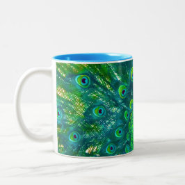 PixDezines pauock/blauwgroen/aqua blauw Tweekleurige Koffiemok