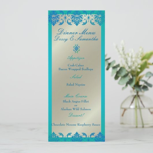 PixDezines pauock blue vendome damask, Menu (Staand voorkant)