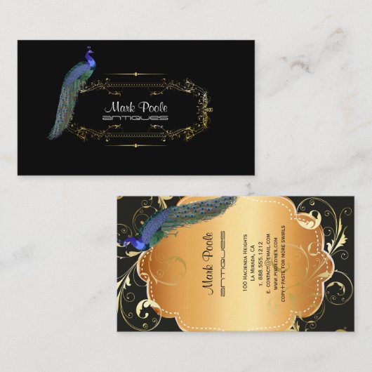 PixDezines pauock diy background/filigree swirls Visitekaartje (Voorkant / Achterkant)