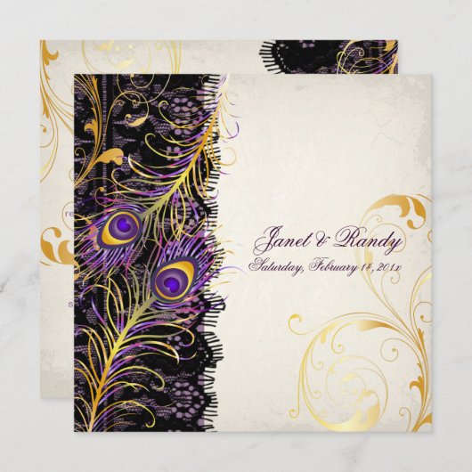 PixDezines pauock pizzazz, filigree+swirls+black l Kaart (Voorkant / Achterkant)