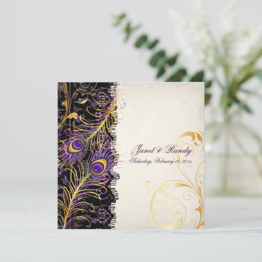 PixDezines pauock pizzazz, filigree+swirls+black l Kaart (Staand voorkant)