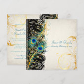 PixDezines pauock veren/aqua/turquoise Kaart (Voorkant / Achterkant)