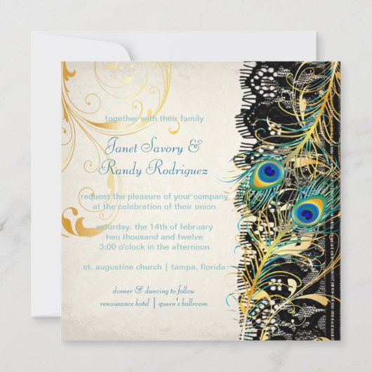 PixDezines pauock veren/aqua/turquoise Kaart (Achterkant)