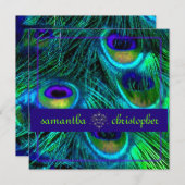 PixDezines pauock veren/aqua/turquoise Kaart (Voorkant / Achterkant)