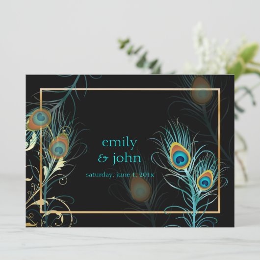 PixDezines pauock veren/aqua/turquoise Kaart (Staand voorkant)