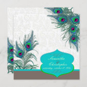 PixDezines pauock veren/aqua/turquoise Kaart (Voorkant / Achterkant)