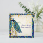 PixDezines pauock veren/aqua/turquoise Kaart (Staand voorkant)