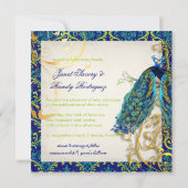 PixDezines pauock veren/aqua/turquoise Kaart (Achterkant)