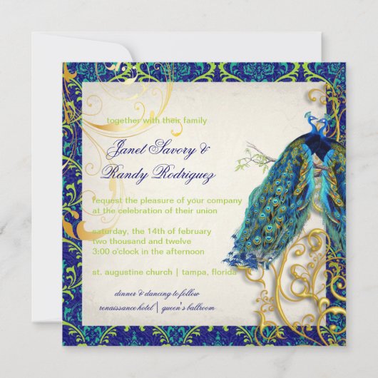 PixDezines pauock veren/aqua/turquoise Kaart (Achterkant)