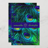 PixDezines pauock veren/aqua/turquoise Kaart (Voorkant / Achterkant)