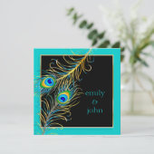 PixDezines pauock veren/aqua/turquoise Kaart (Staand voorkant)