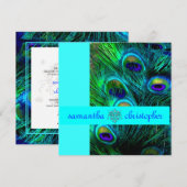 PixDezines pauock veren/aqua/turquoise Kaart (Voorkant / Achterkant)