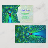 PixDezines pauw blauwgroen blauw/waterverf affect Visitekaartje (Voorkant / Achterkant)