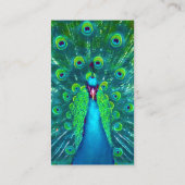 PixDezines pauw blauwgroen blauw/waterverf affect Visitekaartje (Achterkant)