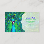 PixDezines pauw blauwgroen blauw/waterverf affect Visitekaartje (Voorkant)
