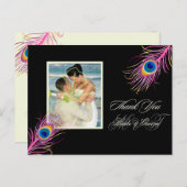 PixDezines pauw dank u / DIY achtergrond kleur Briefkaart (Voorkant / Achterkant)