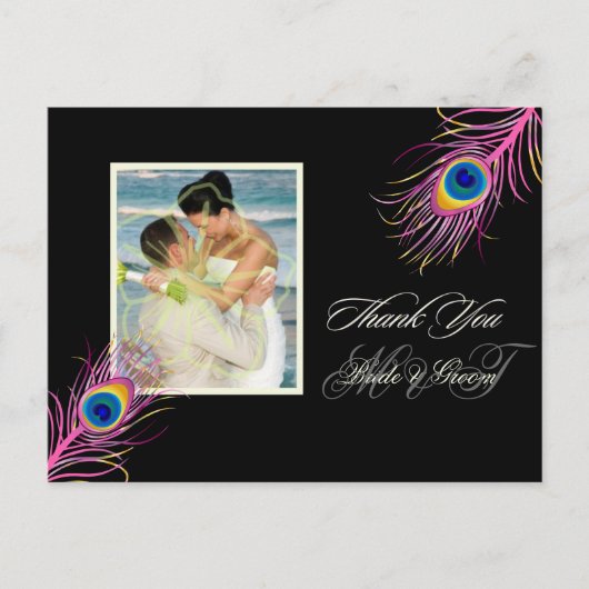 PixDezines pauw dank u / DIY achtergrond kleur Briefkaart (Voorkant)