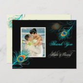 PixDezines pauw dank u / DIY achtergrond kleur Briefkaart (Voorkant / Achterkant)