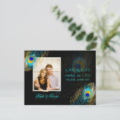 PixDezines pauw/DIY event+achtergrondkleur Aankondigingskaart (Staand voorkant)