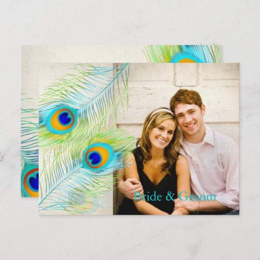 PixDezines pauw/DIY event+achtergrondkleur Aankondigingskaart (Voorkant / Achterkant)