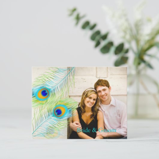 PixDezines pauw/DIY event+achtergrondkleur Aankondigingskaart (Staand voorkant)