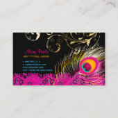 PixDezines Pauw+filigraan+kant/diy achtergrond Visitekaartje (Achterkant)